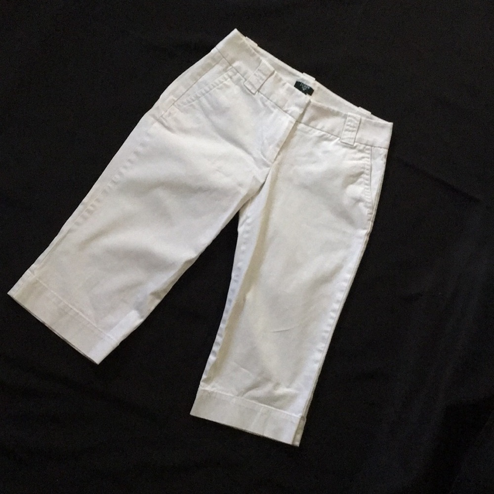 Light cream colored j.crew shorts/capris